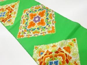 リサイクル　花菱に唐草模様織出し袋帯